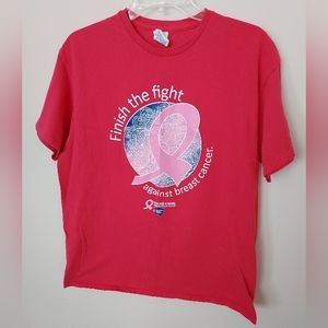 Delta "Finish the fight" Pink Breast Cancer Awareness t-shirt Large